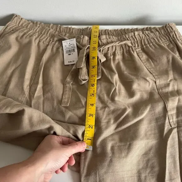 Ashley Stewart Women's Linen Blend Pants Tan Size 20 Pull On Wide Leg NWT 2X - Picture 11 of 11